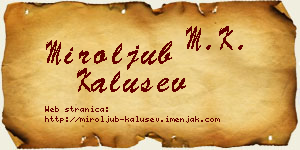 Miroljub Kalušev vizit kartica